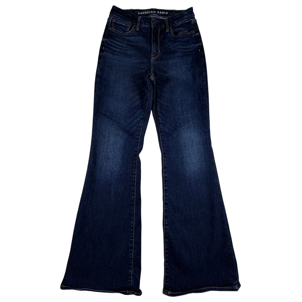 American Eagle Curvy Super High-Rise Flare Jeans Dark Wash Size 6 Regular 26